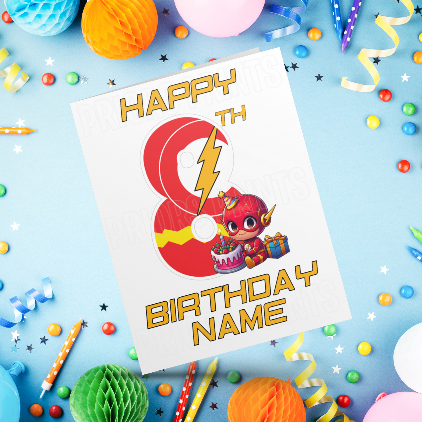 Personalised The Flash Birthday Card with Age 1-20 Years (Marvel)