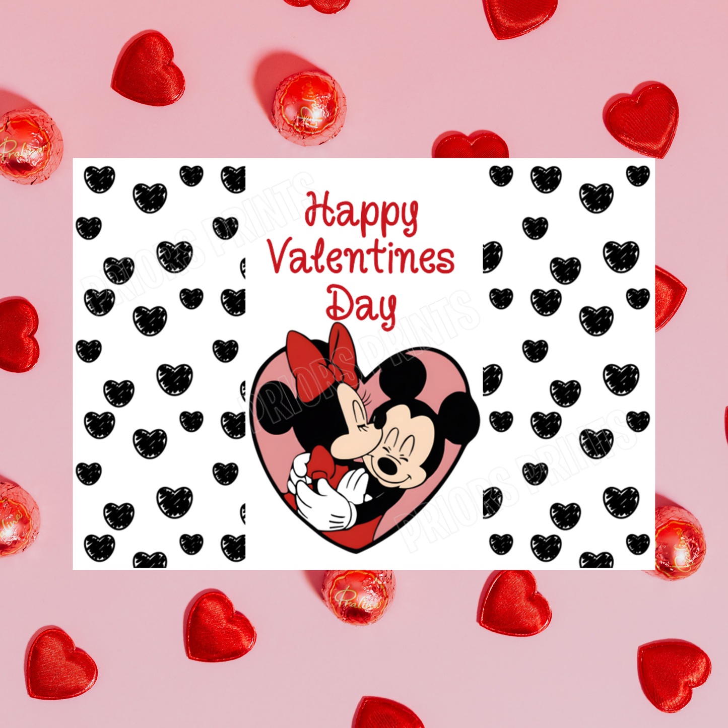 Mickey & Minnie Mouse Valentines Day Chocolate Bar Wrappers