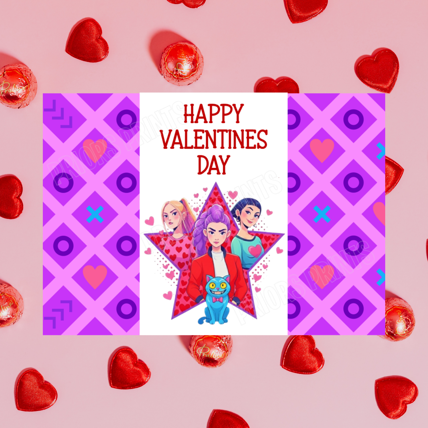 K-Pop demon Hunters Valentines Chocolate Bar Wrapper I K Pop demon Hunters I Rumi I Zoey I Mira I Huntrix I Saja Boys I Jinu I Romance