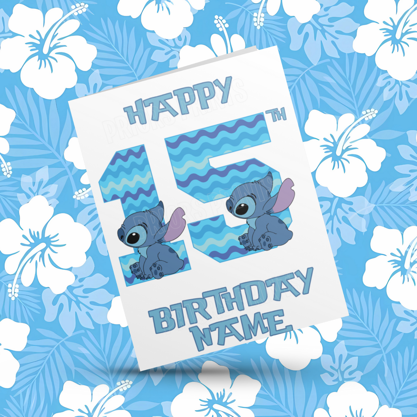 Personalised Stitch Birthday Card with Age 1-20 Years