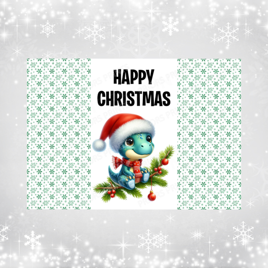 Dinosaur Christmas Chocolate Bar Wrapper