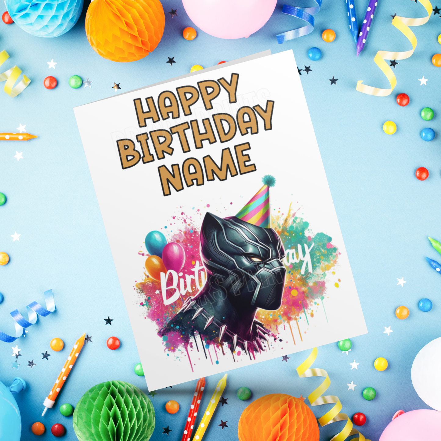 Black Panther Personalised Birthday Card I Marvel I Superhero