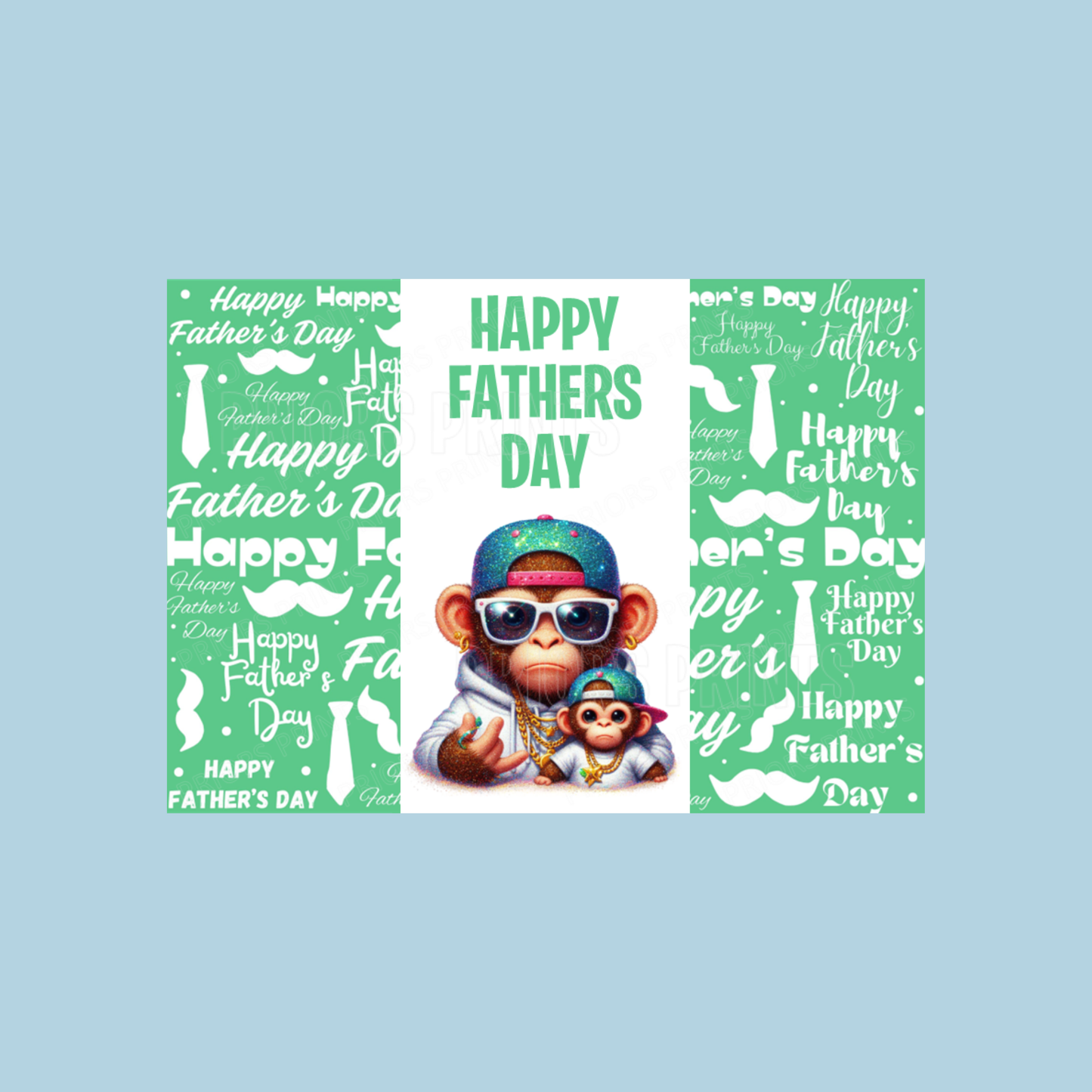 Father & Child Cool Animals Happy Fathers Day Chocolate Bar Wrapper