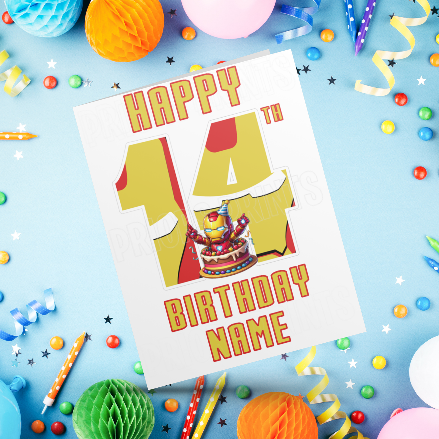 Personalised Iron Man Birthday Card with age 1-20 I Marvel I Superhero I Ironman
