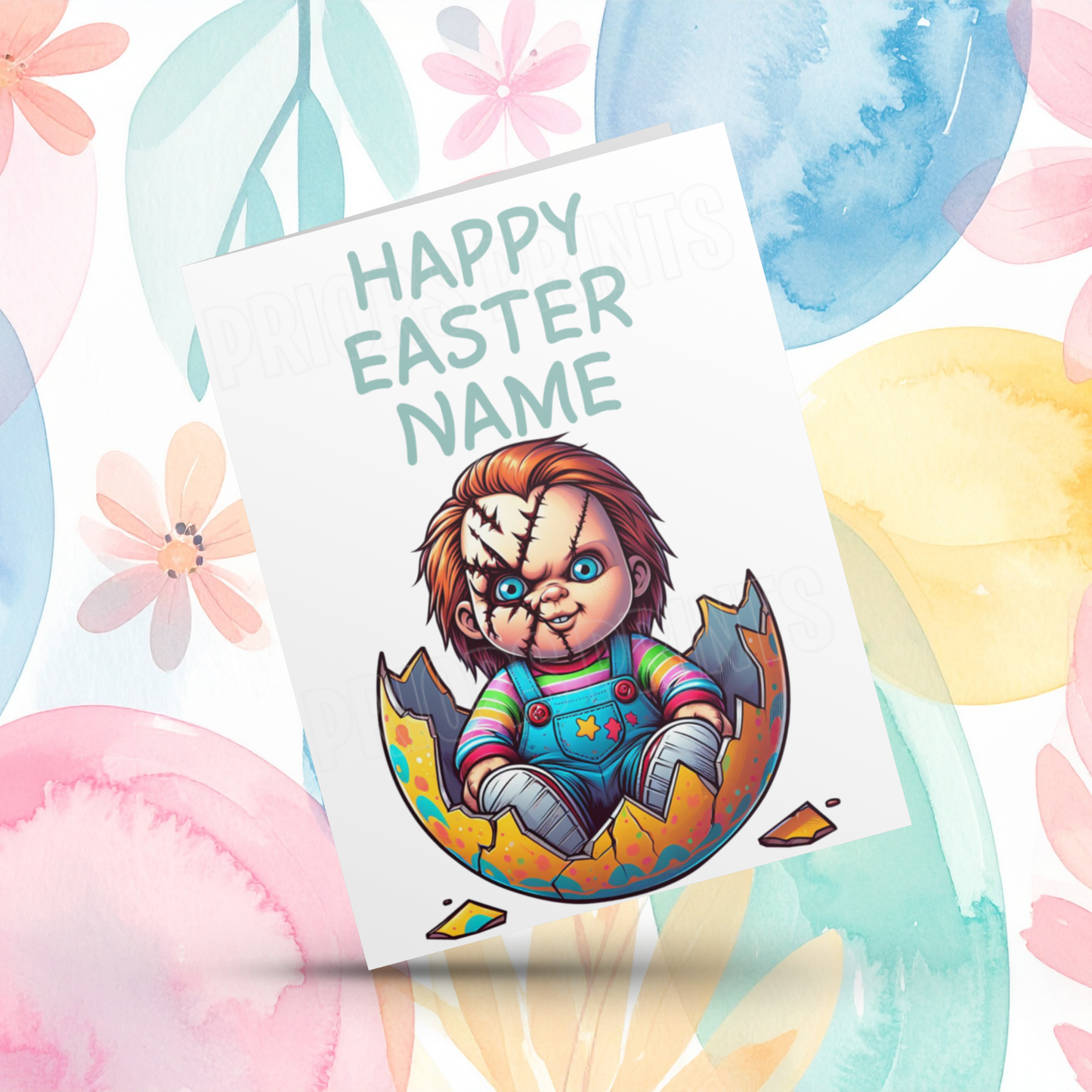 Horror Characters Personalised Easter Card I Mike Myers I Pennywise I Chucky I Freddy Krueger
