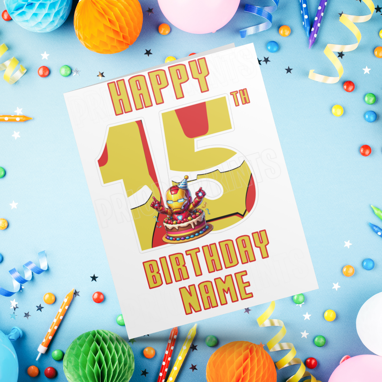 Personalised Iron Man Birthday Card with age 1-20 I Marvel I Superhero I Ironman