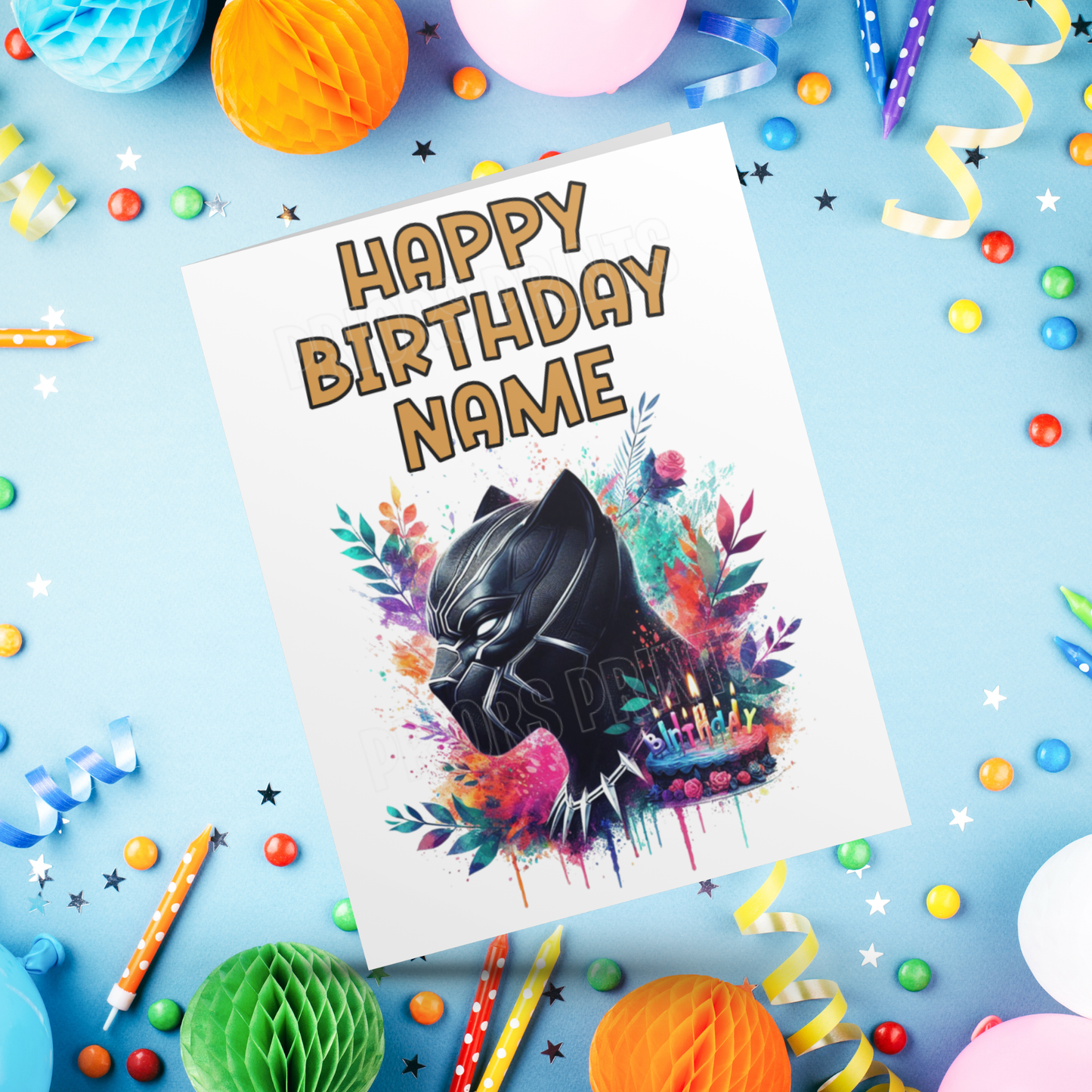 Black Panther Personalised Birthday Card I Marvel I Superhero