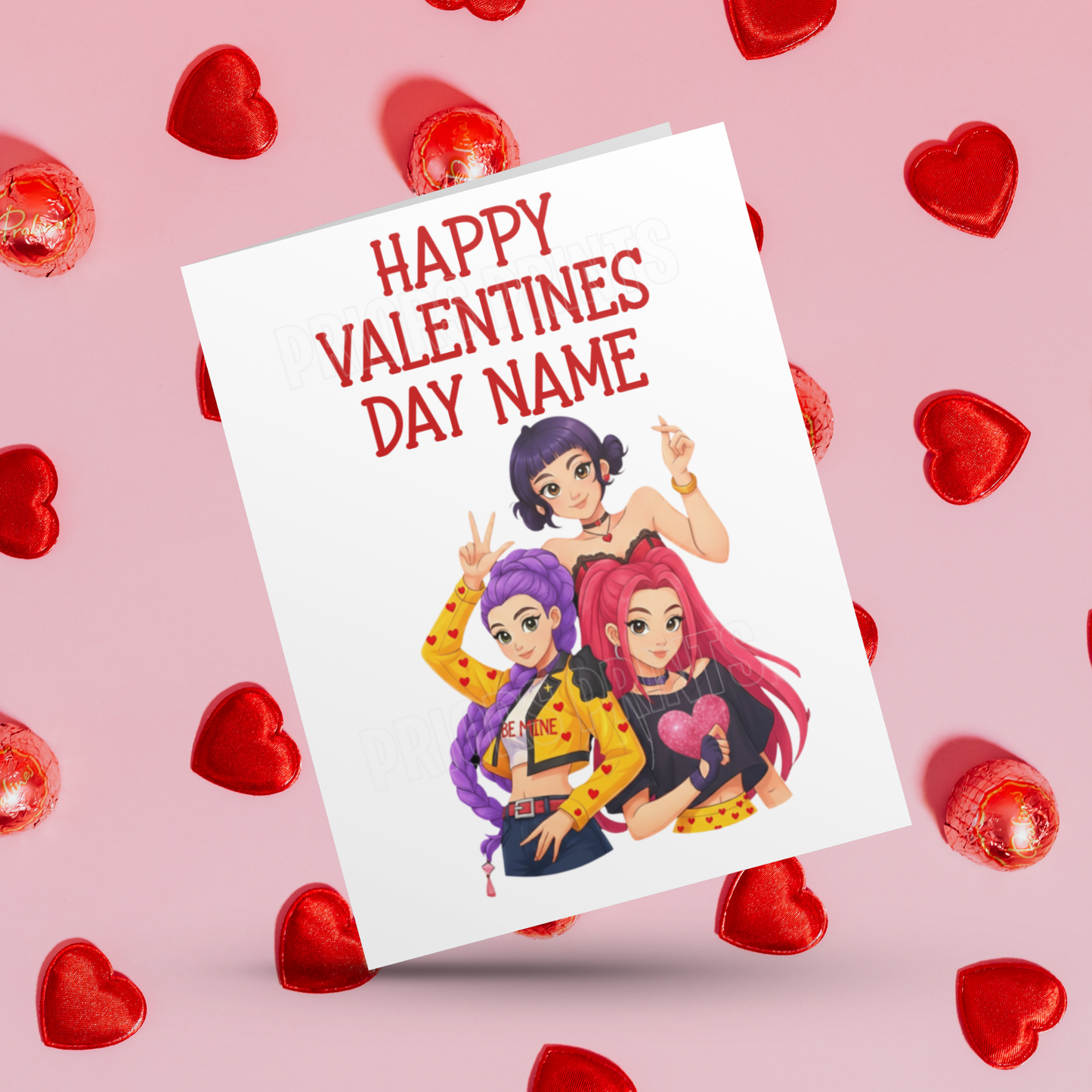 Personalised K Pop Girls Valentines Day Card