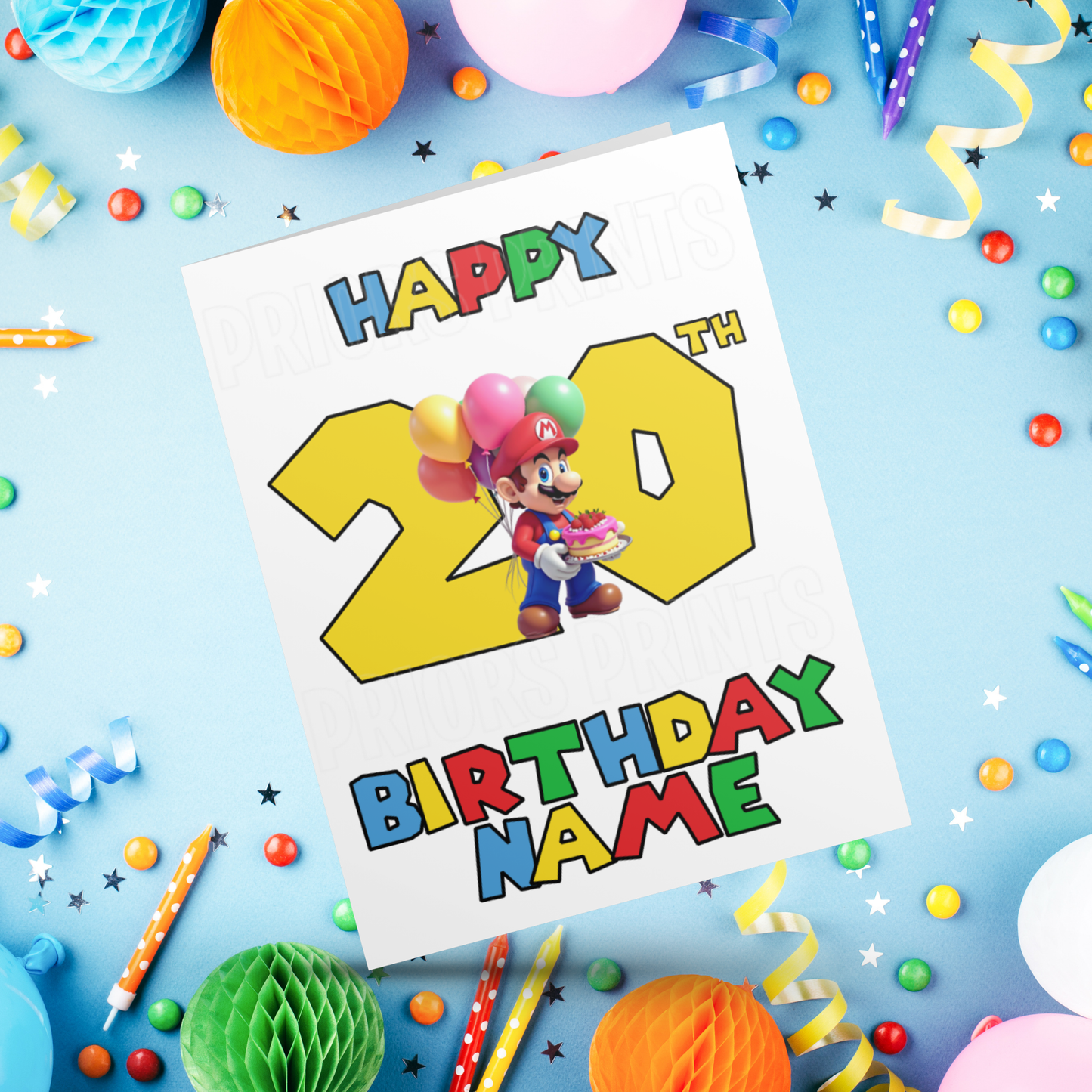 Super Mario Personalised Birthday Card with Age 1- 20 years I Nintendo I Gamer I Gaming