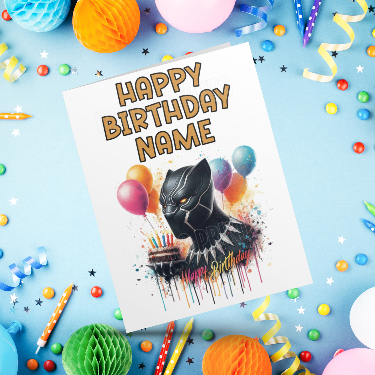 Black Panther Personalised Birthday Card I Marvel I Superhero