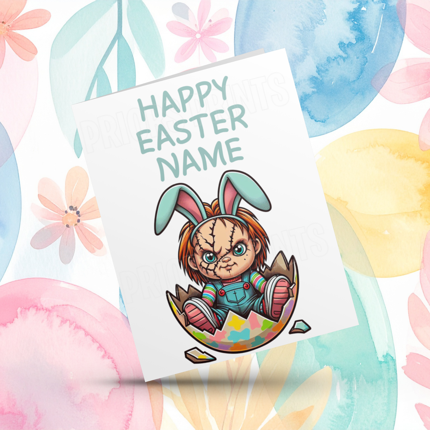 Horror Characters Personalised Easter Card I Mike Myers I Pennywise I Chucky I Freddy Krueger