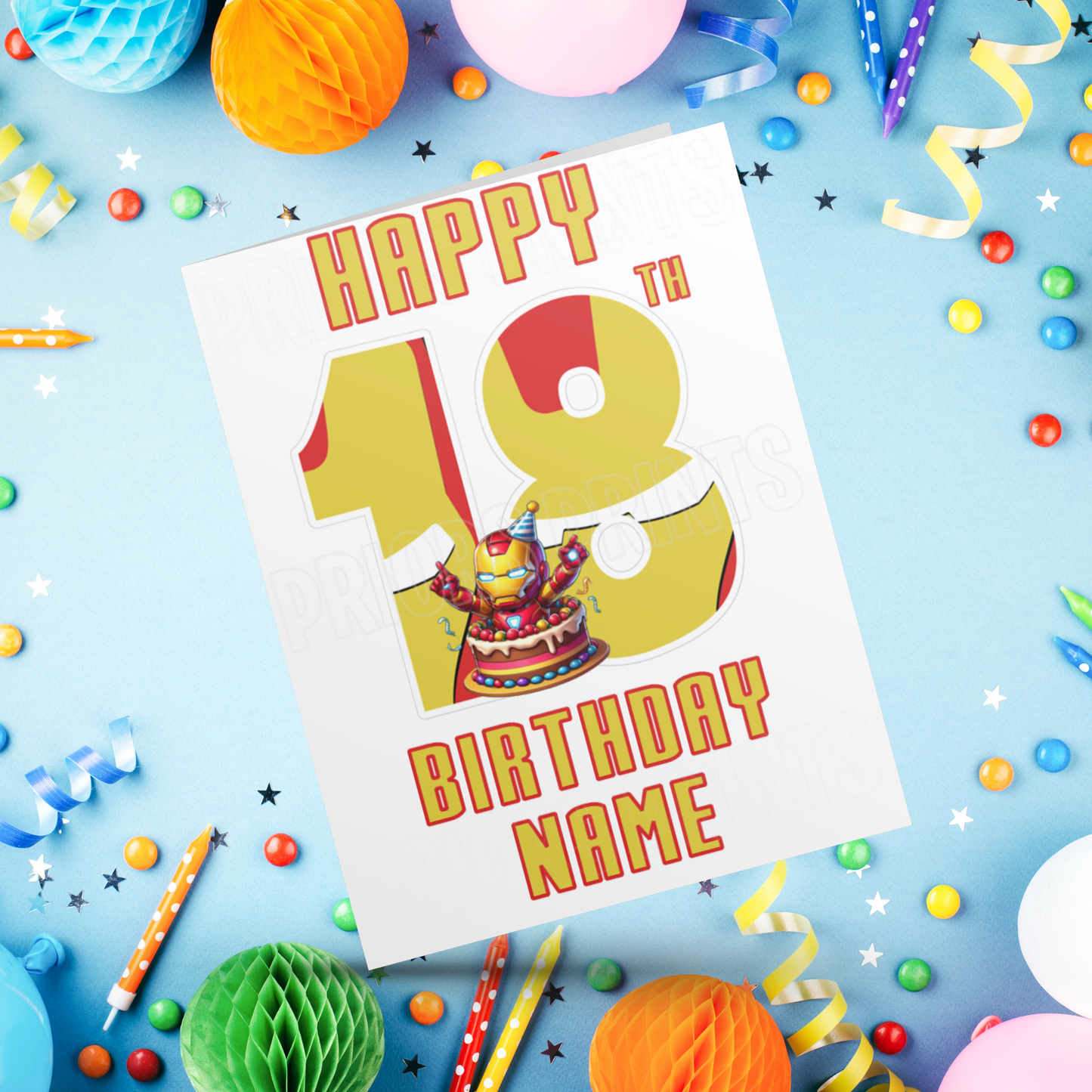 Personalised Iron Man Birthday Card with age 1-20 I Marvel I Superhero I Ironman