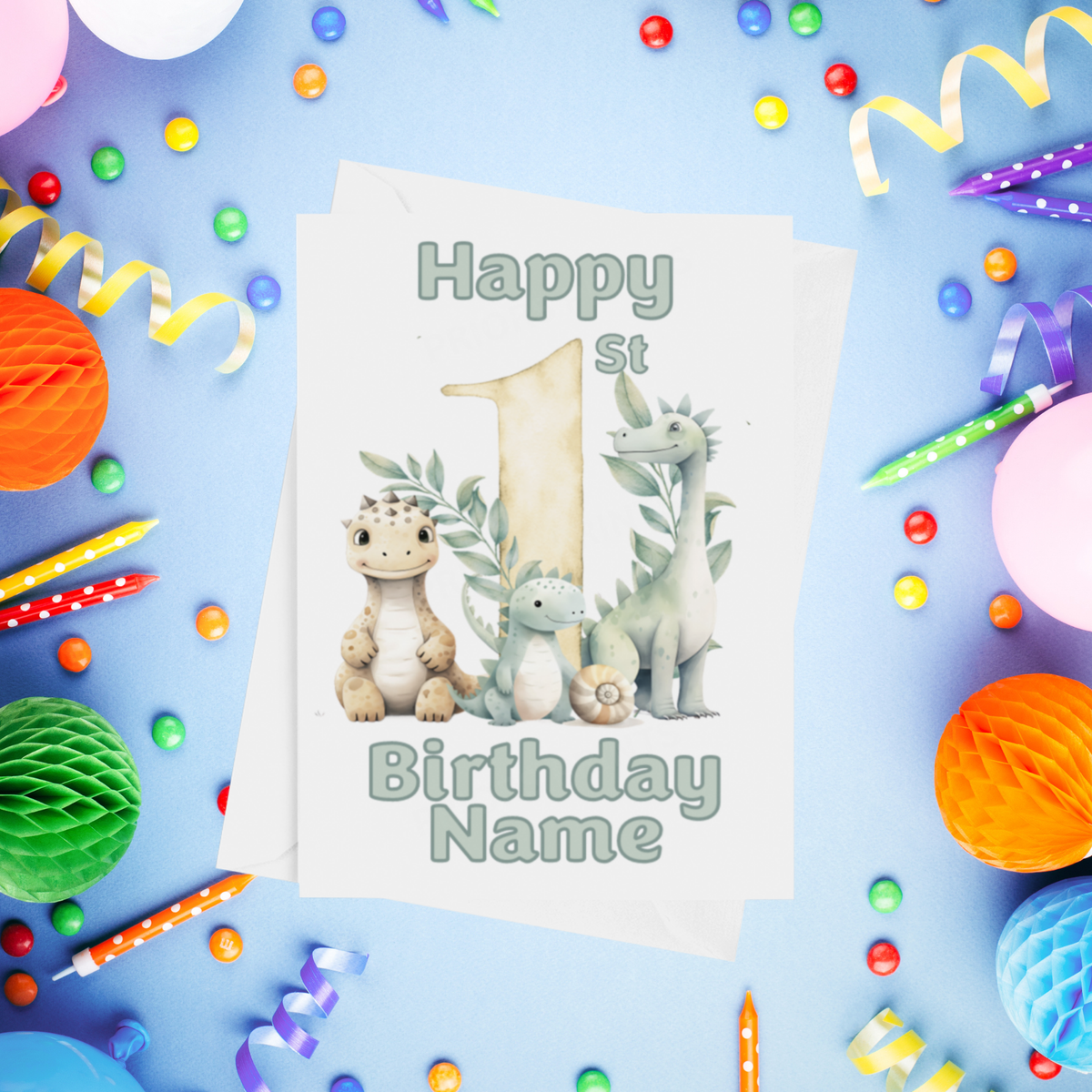 Dinosaur Personalised Birthday Card Ages 1-6