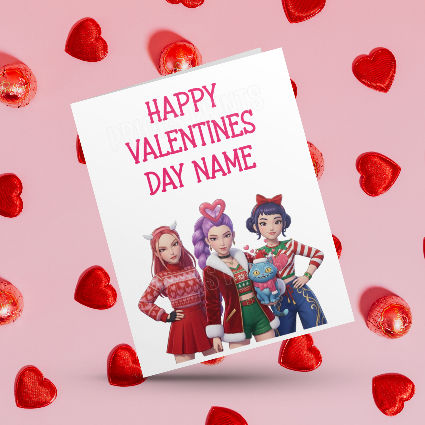 Personalised K Pop Girls Valentines Day Card