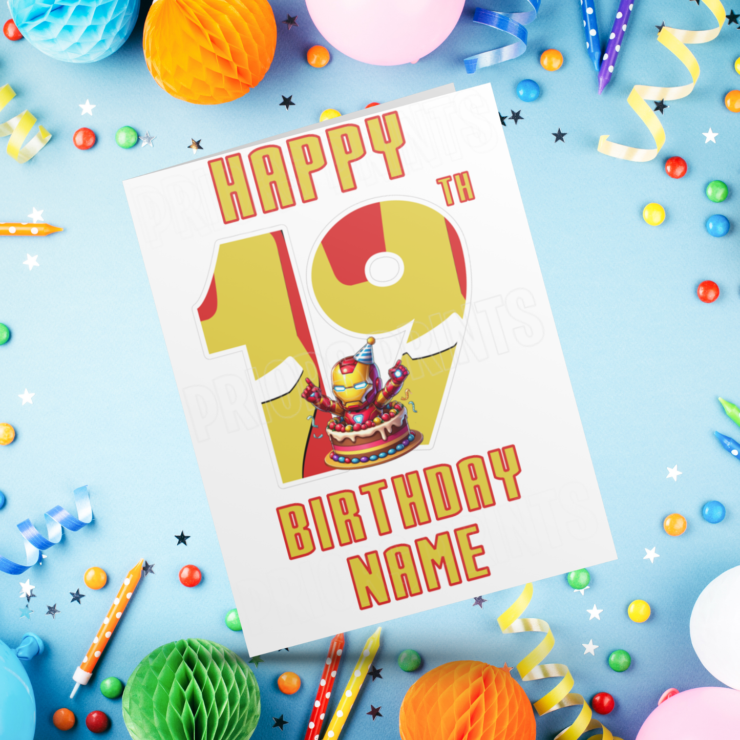 Personalised Iron Man Birthday Card with age 1-20 I Marvel I Superhero I Ironman