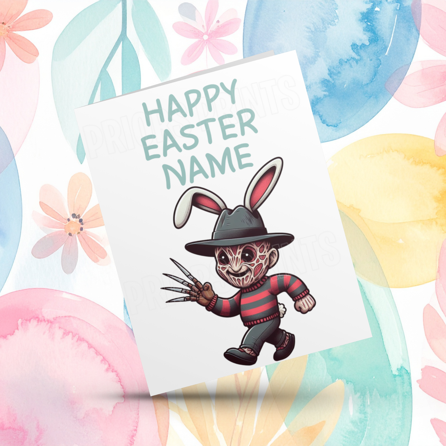 Horror Characters Personalised Easter Card I Mike Myers I Pennywise I Chucky I Freddy Krueger