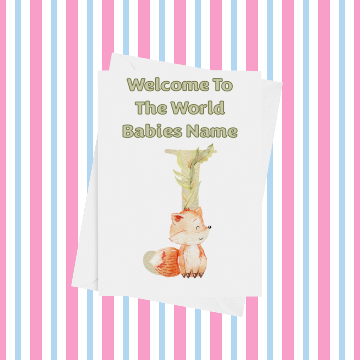Welcome To The World Fox Personalised Card for New Baby