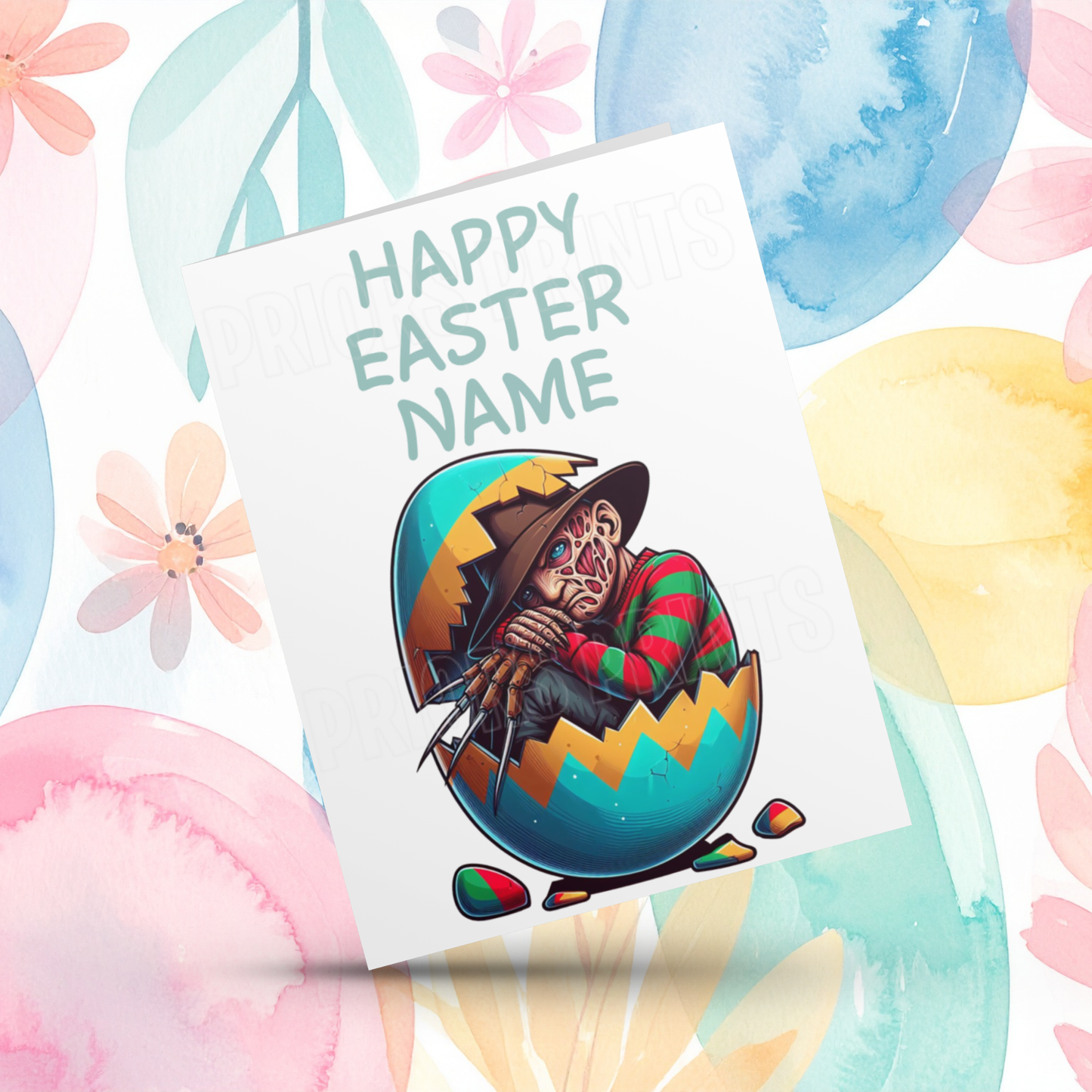 Horror Characters Personalised Easter Card I Mike Myers I Pennywise I Chucky I Freddy Krueger