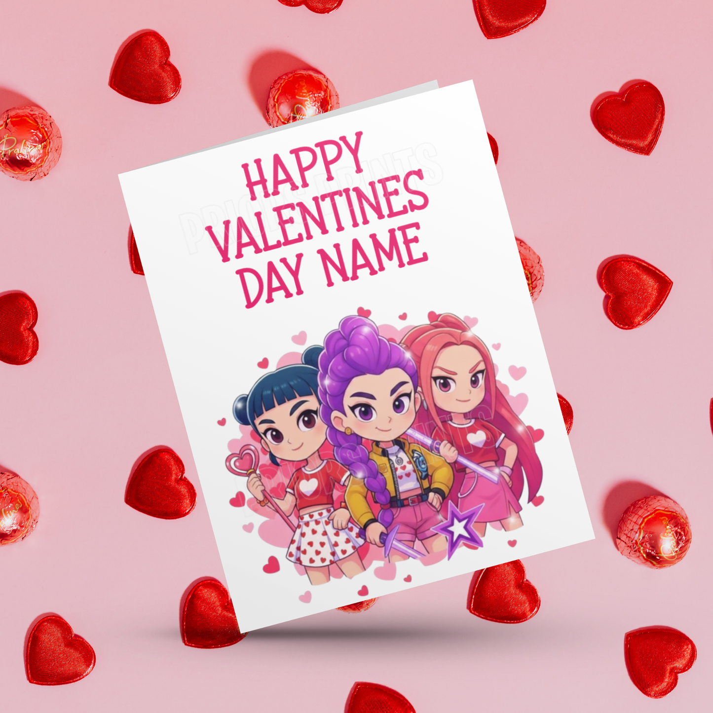 Personalised K Pop Girls Valentines Day Card