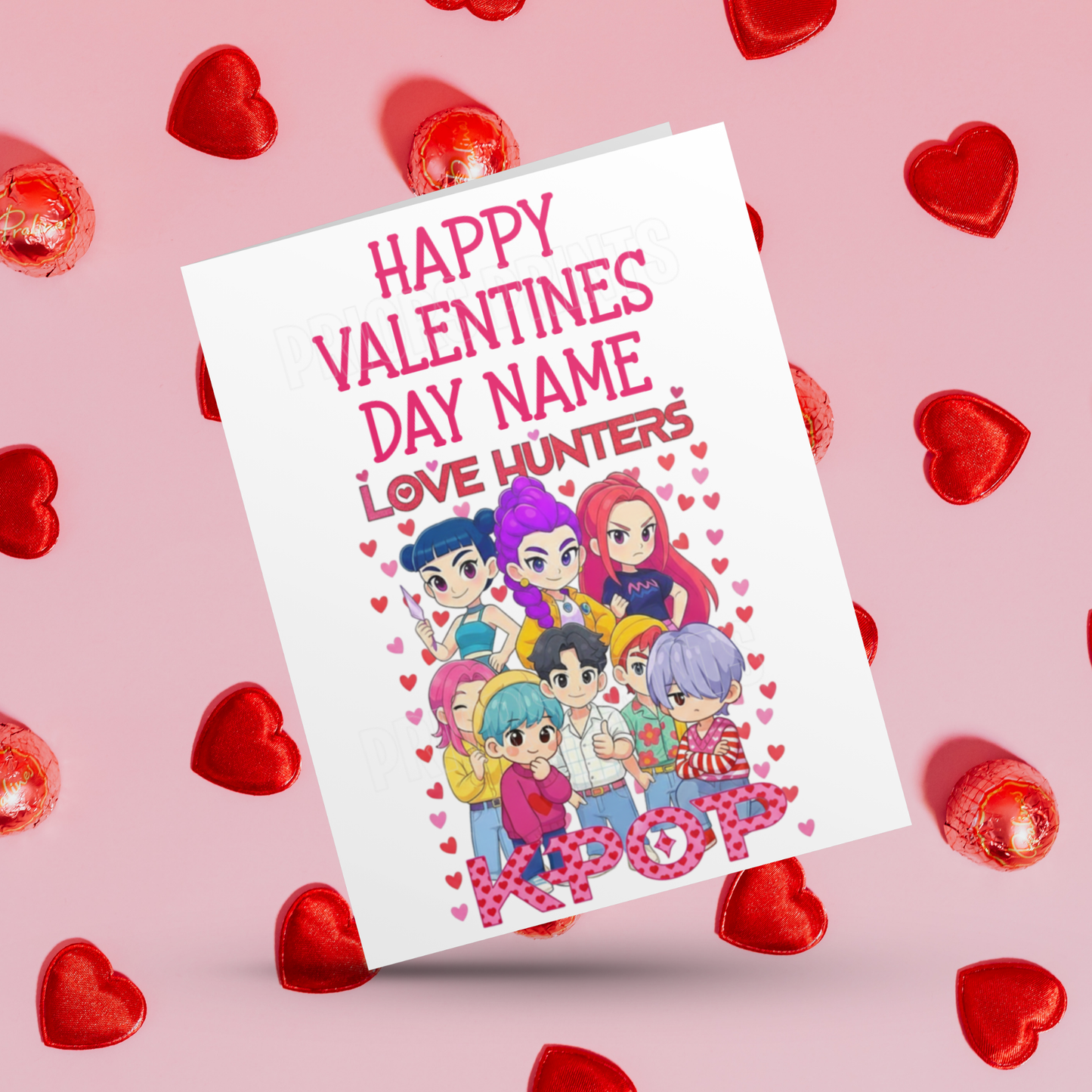 Personalised K Pop Girls Valentines Day Card