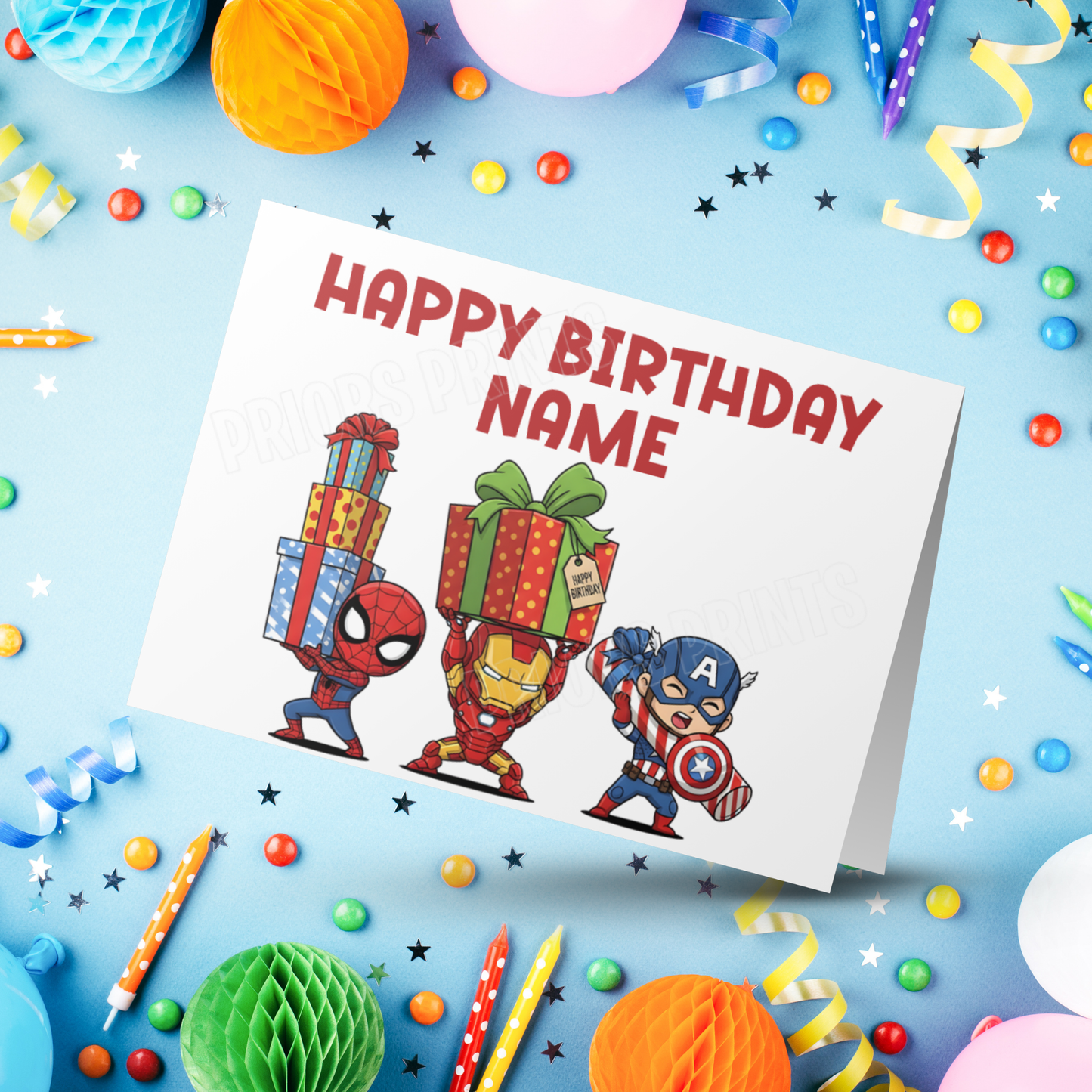 Mixed Superhero Personalised Birthday Card I Marvel (Copy)