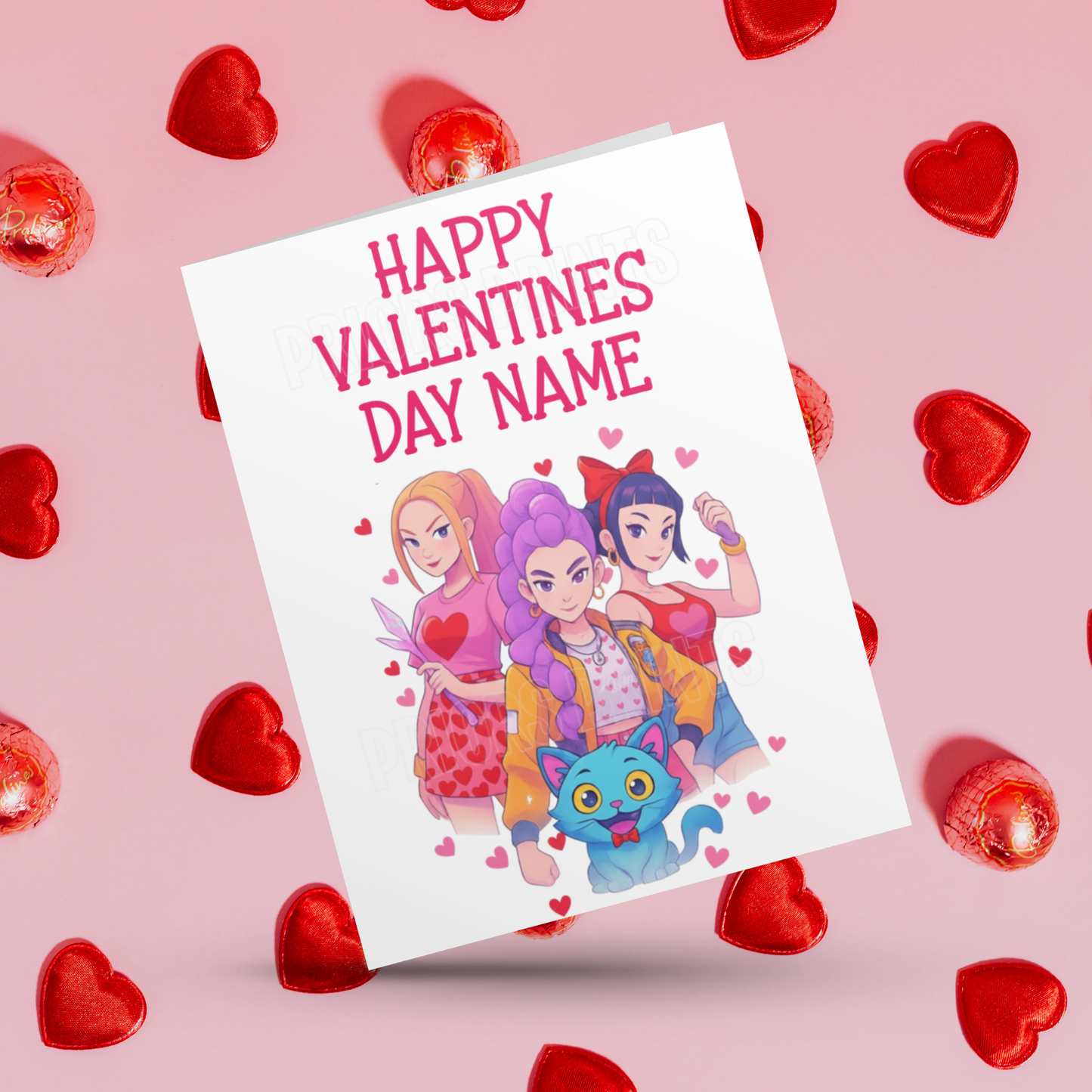Personalised K Pop Girls Valentines Day Card