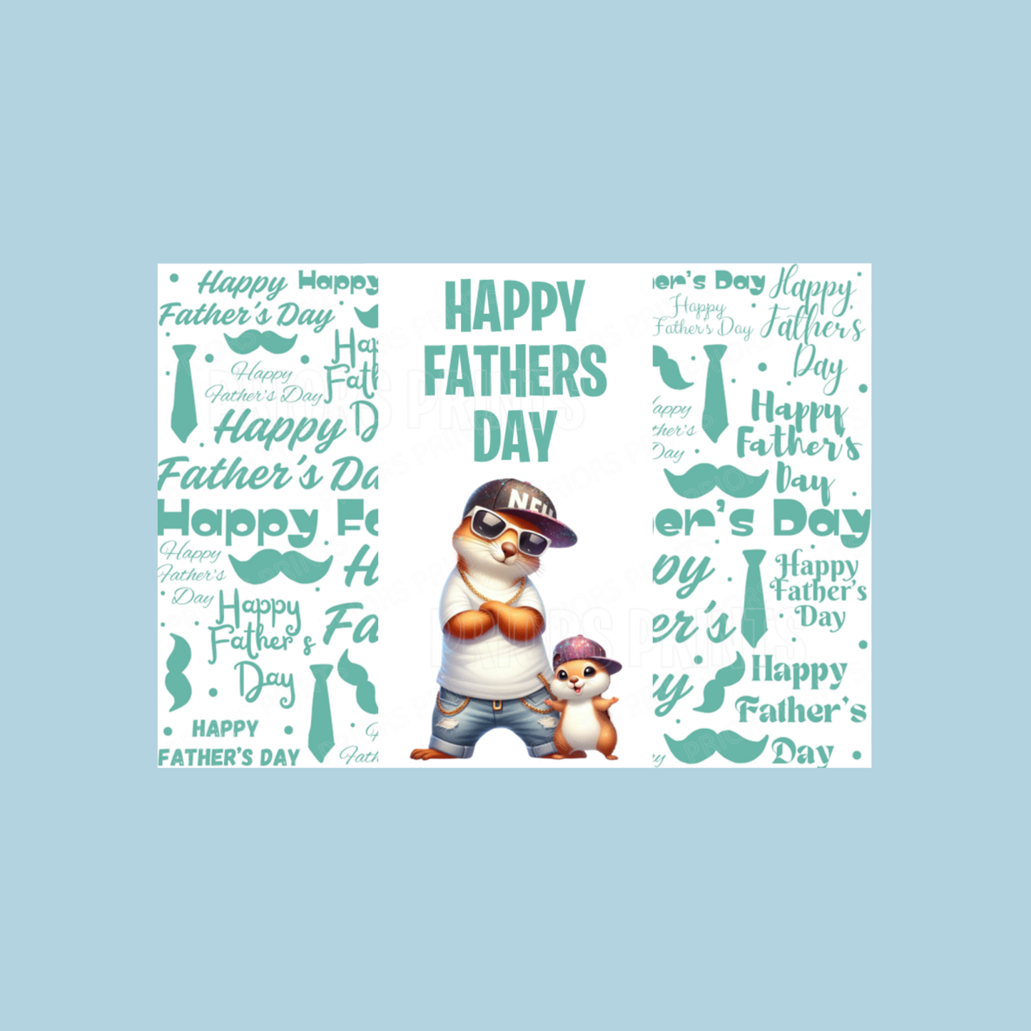 Father & Child Cool Animals Happy Fathers Day Chocolate Bar Wrapper