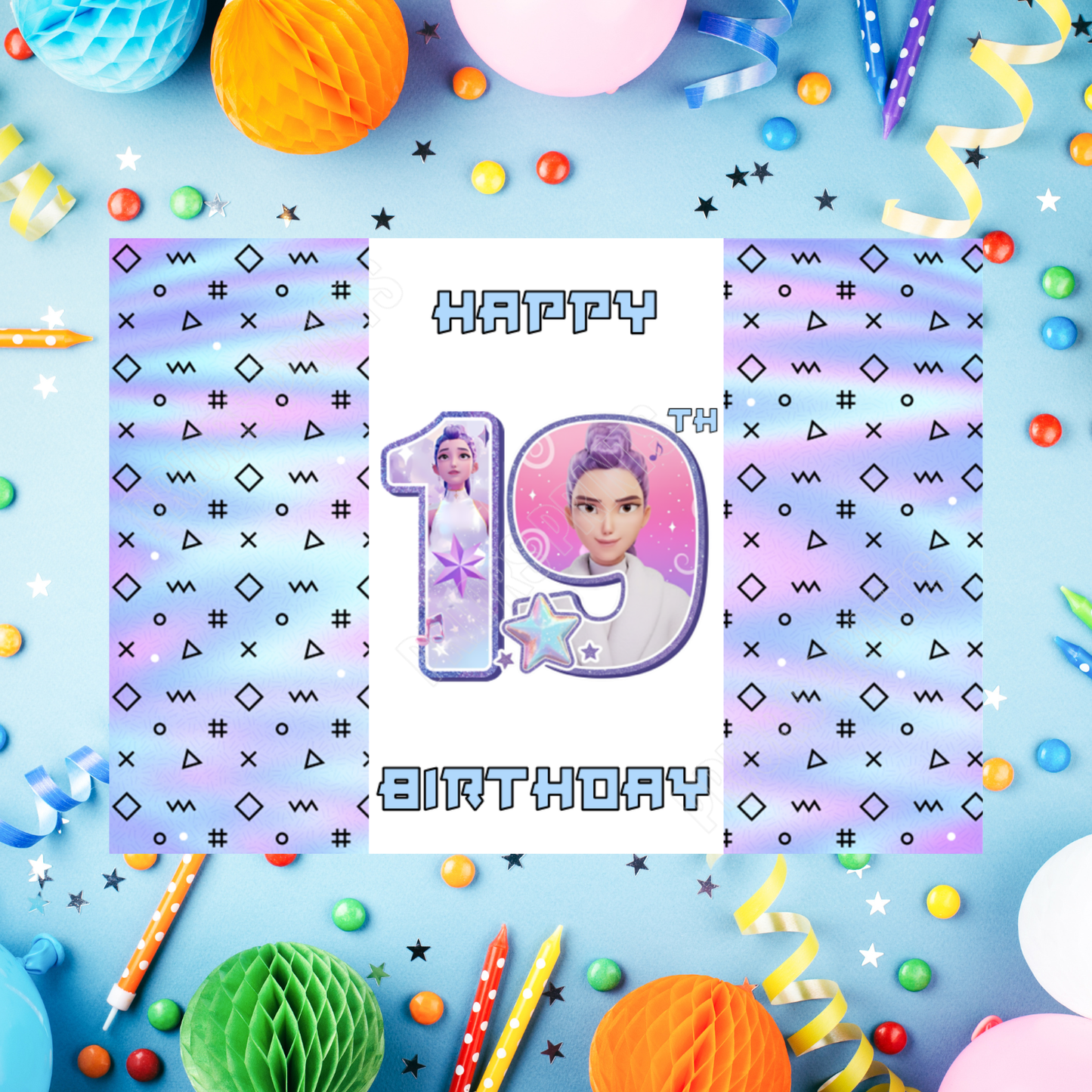 K-Pop Birthday Chocolate Bar Wrapper with Age 4-20 Years K Pop