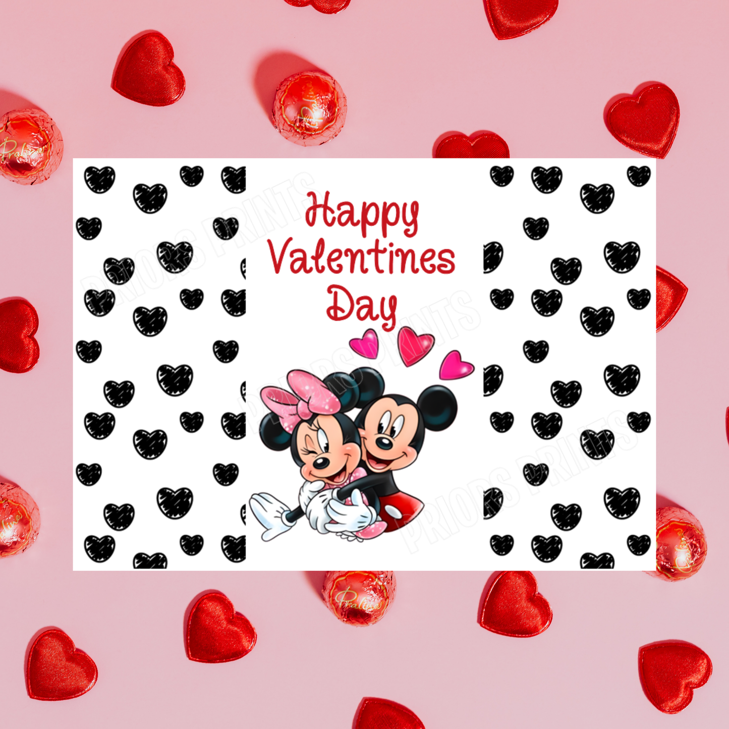 Mickey & Minnie Mouse Valentines Day Chocolate Bar Wrappers