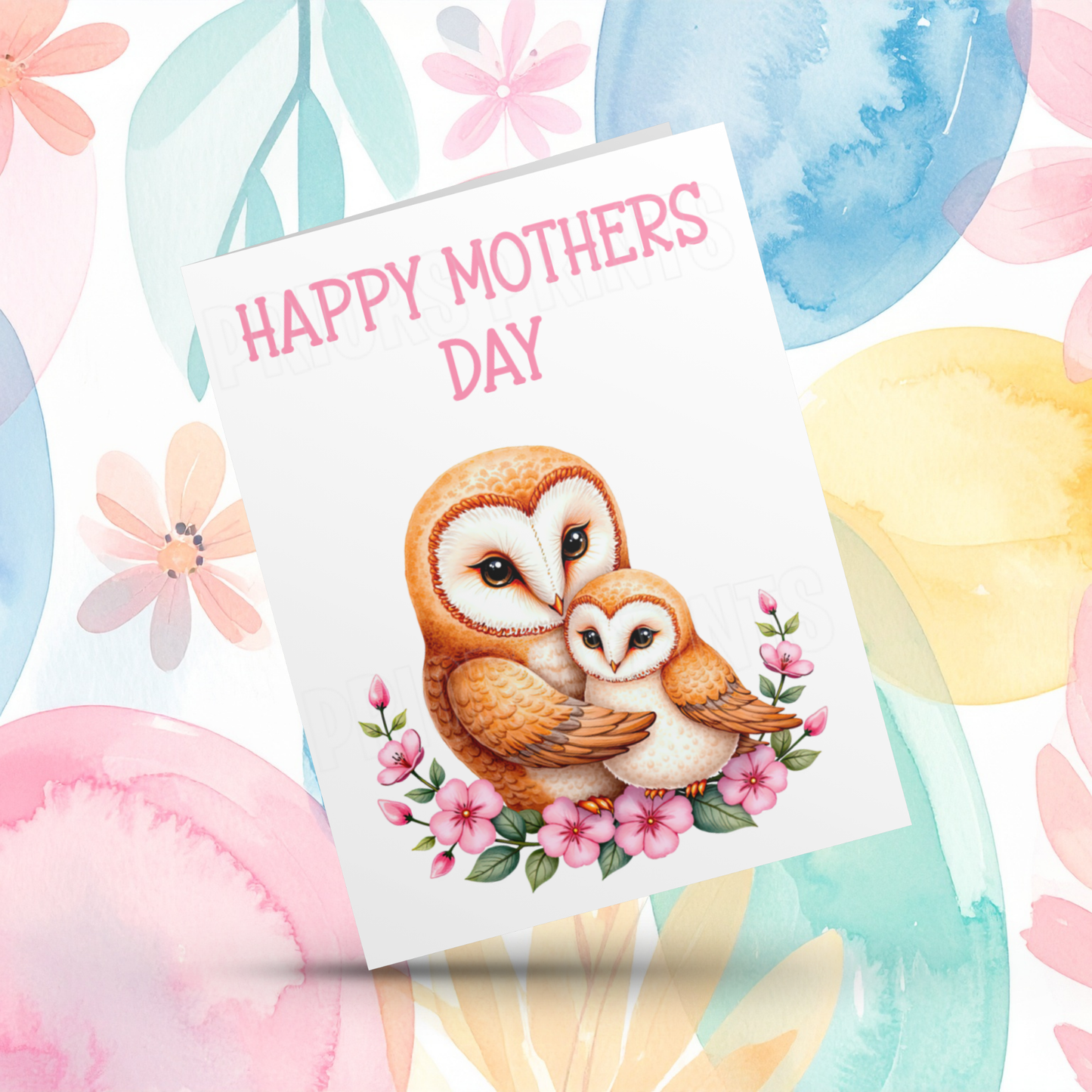 Cute Animals with Babies Happy Mothers Day Card