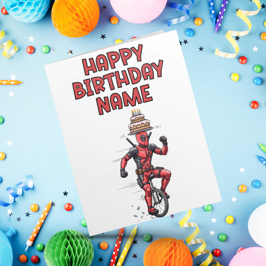 Personalised Deadpool Birthday Card I Marvel I Superhero