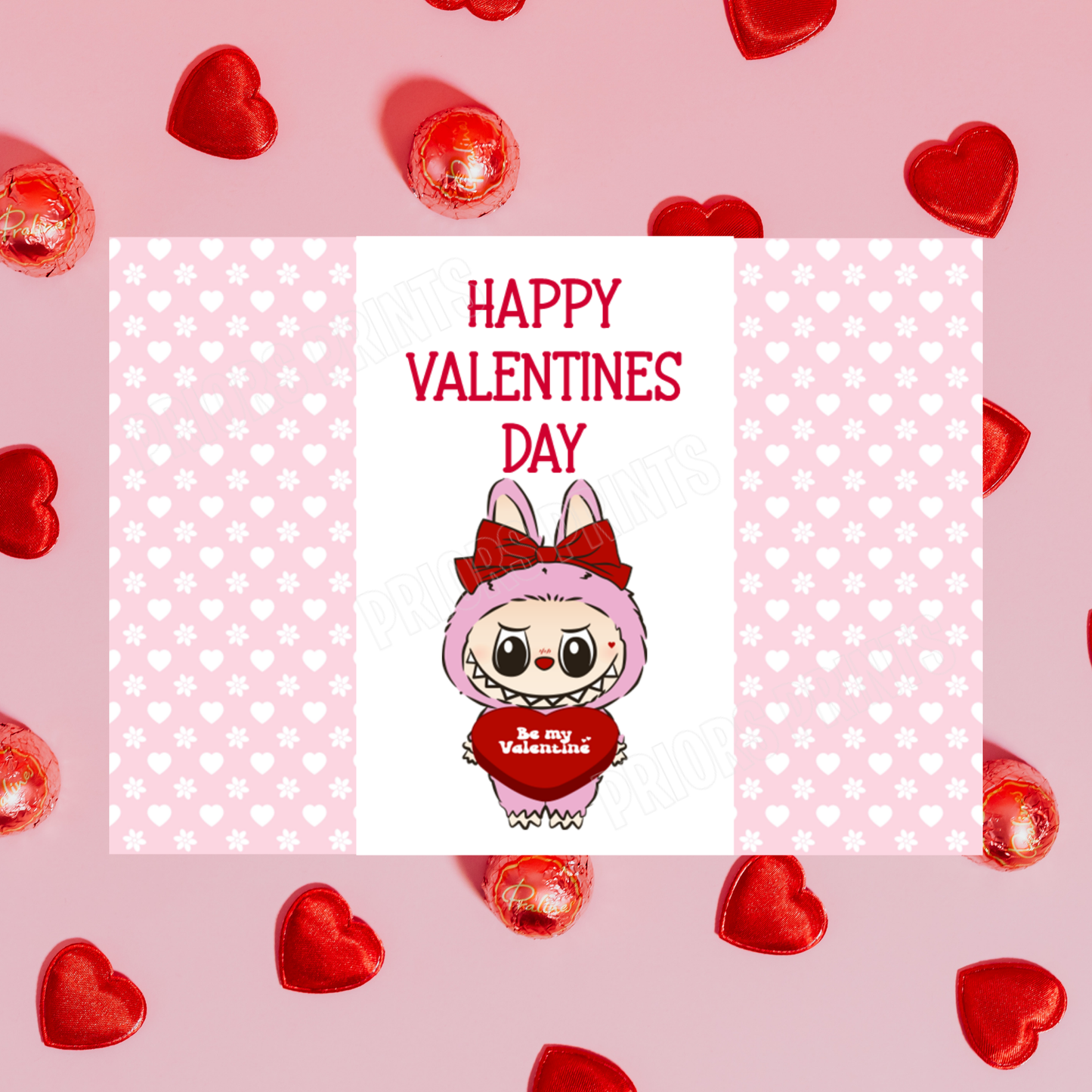 Labubu Valentines Day Chocolate Bar Wrappers