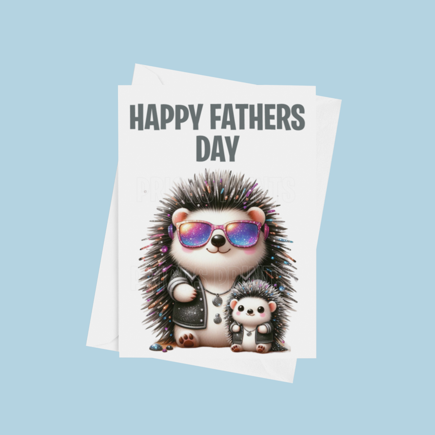 Father & Child Cool Animals Happy Fathers Day Card