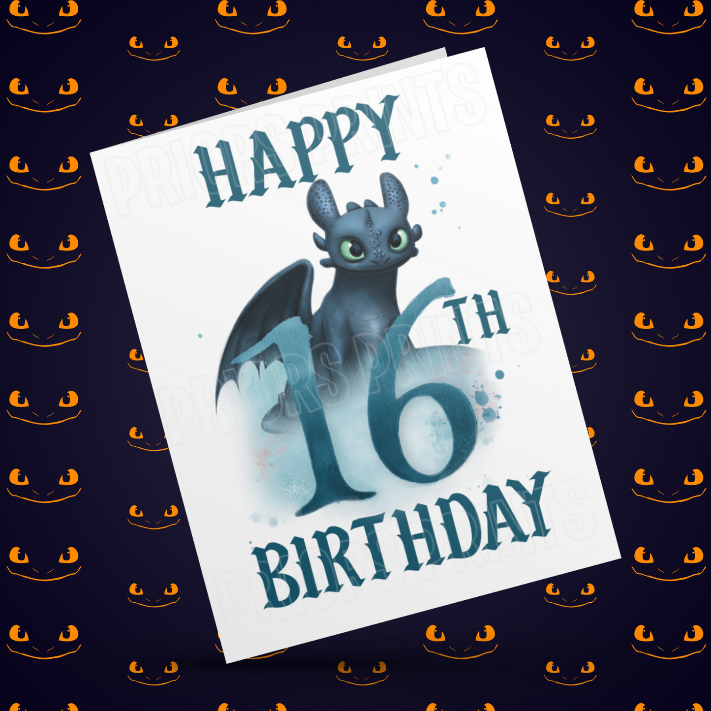 Personalised Toothless Birthday Card with Age 1-20 Years (How To Train Your Dragon)
