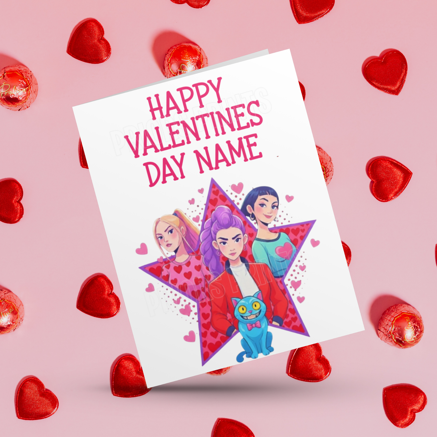 Personalised K Pop Girls Valentines Day Card