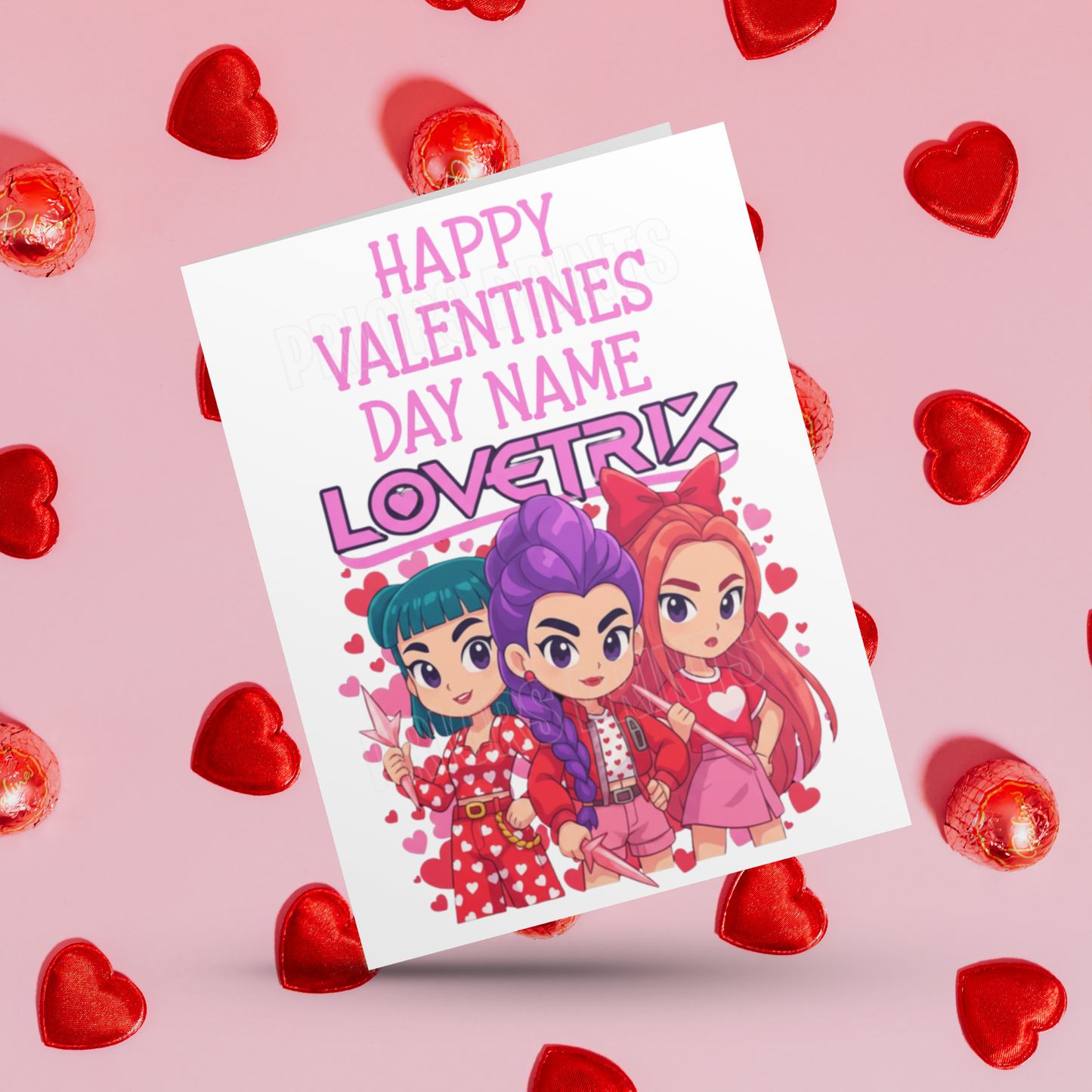 Personalised K Pop Girls Valentines Day Card