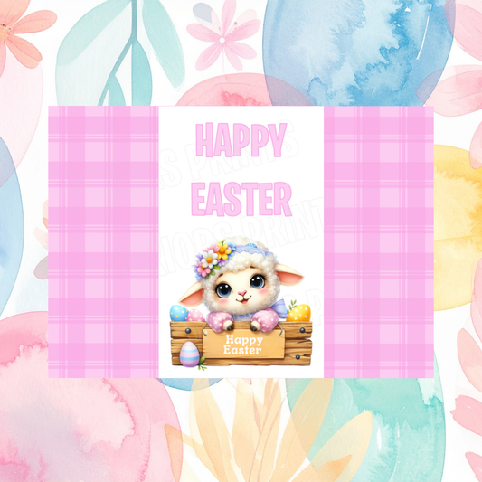 Cute Sheep Easter Chocolate Bar Wrapper