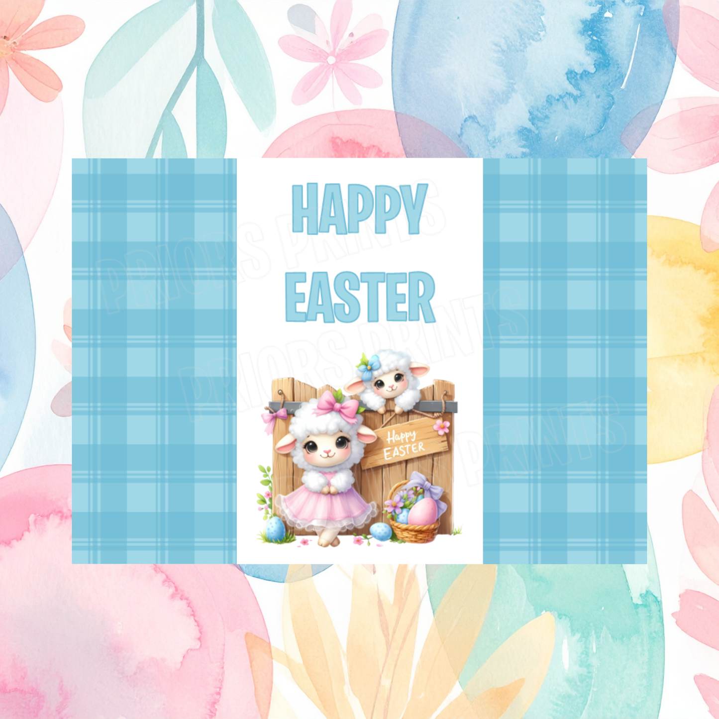 Cute Sheep Easter Chocolate Bar Wrapper