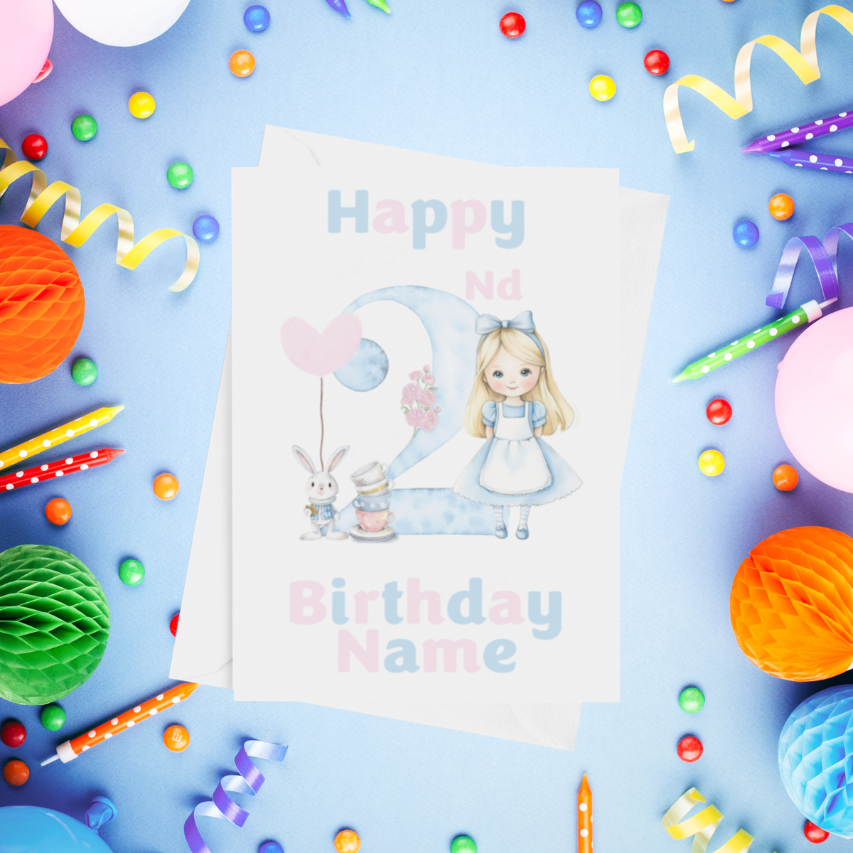 Wonderland Personalised Birthday Card Ages 1-5
