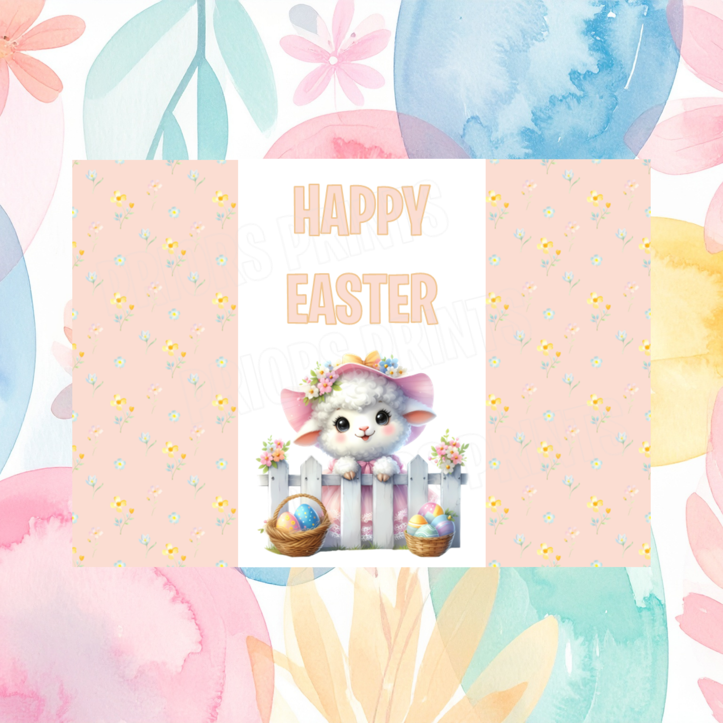 Cute Sheep Easter Chocolate Bar Wrapper