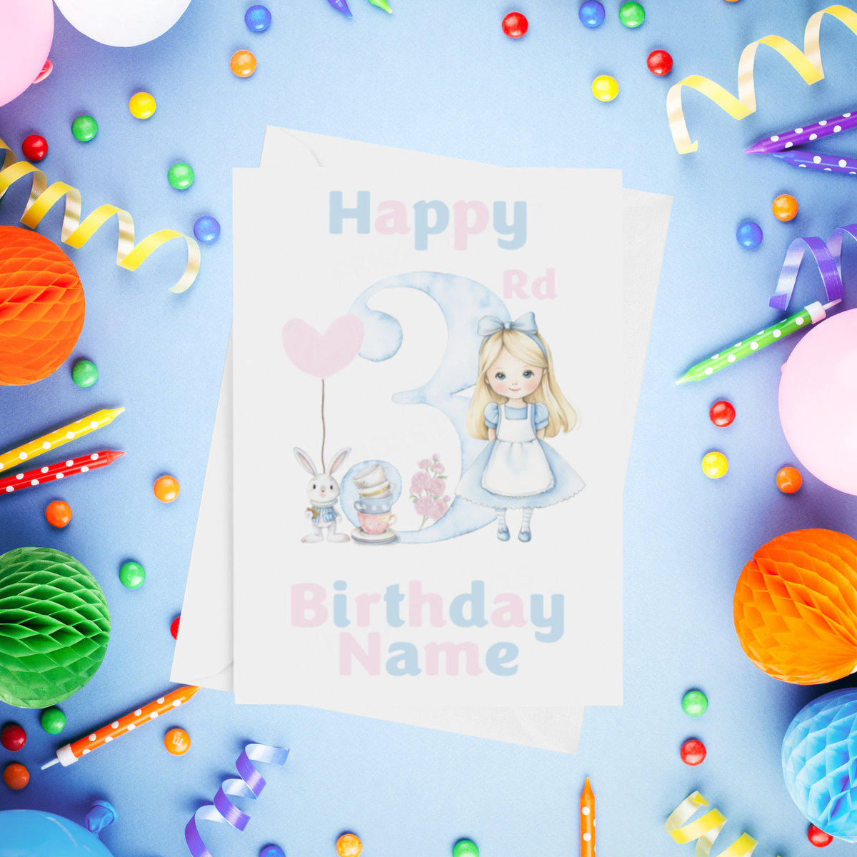 Wonderland Personalised Birthday Card Ages 1-5