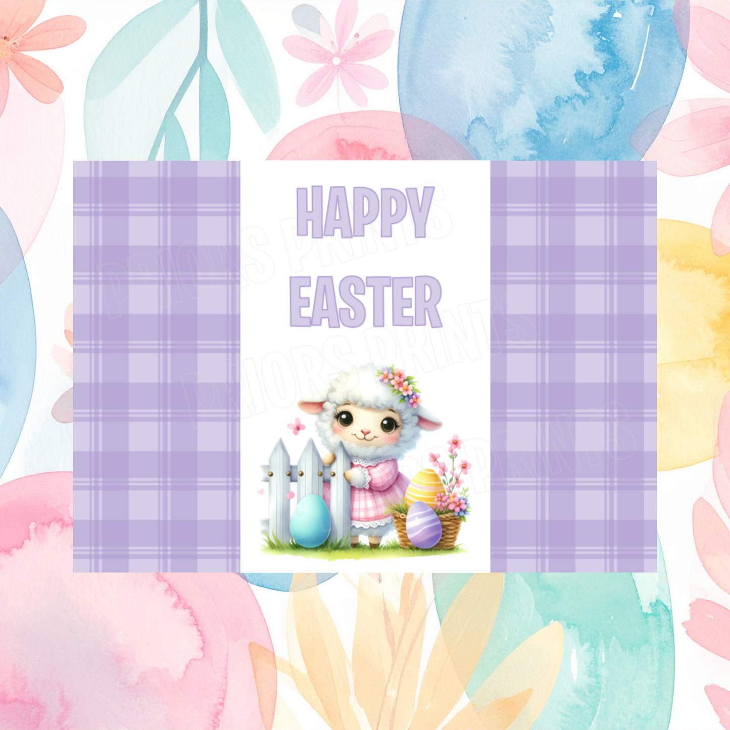 Cute Sheep Easter Chocolate Bar Wrapper