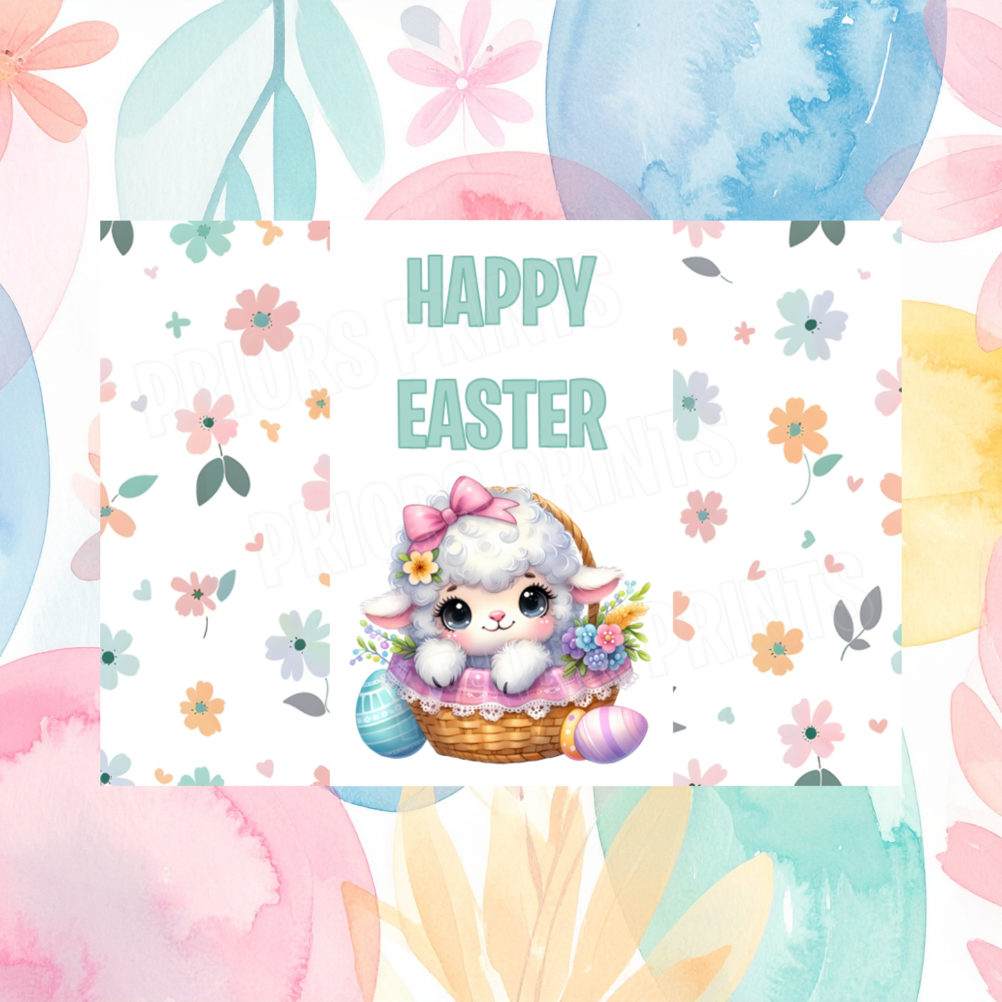 Cute Sheep Easter Chocolate Bar Wrapper