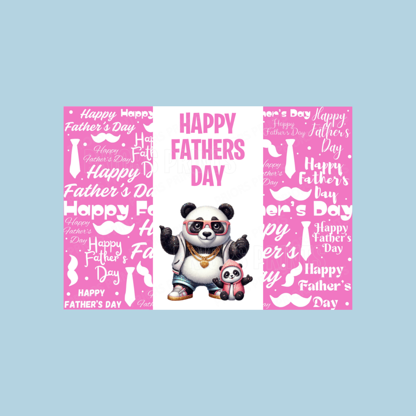 Father & Child Cool Animals Happy Fathers Day Chocolate Bar Wrapper