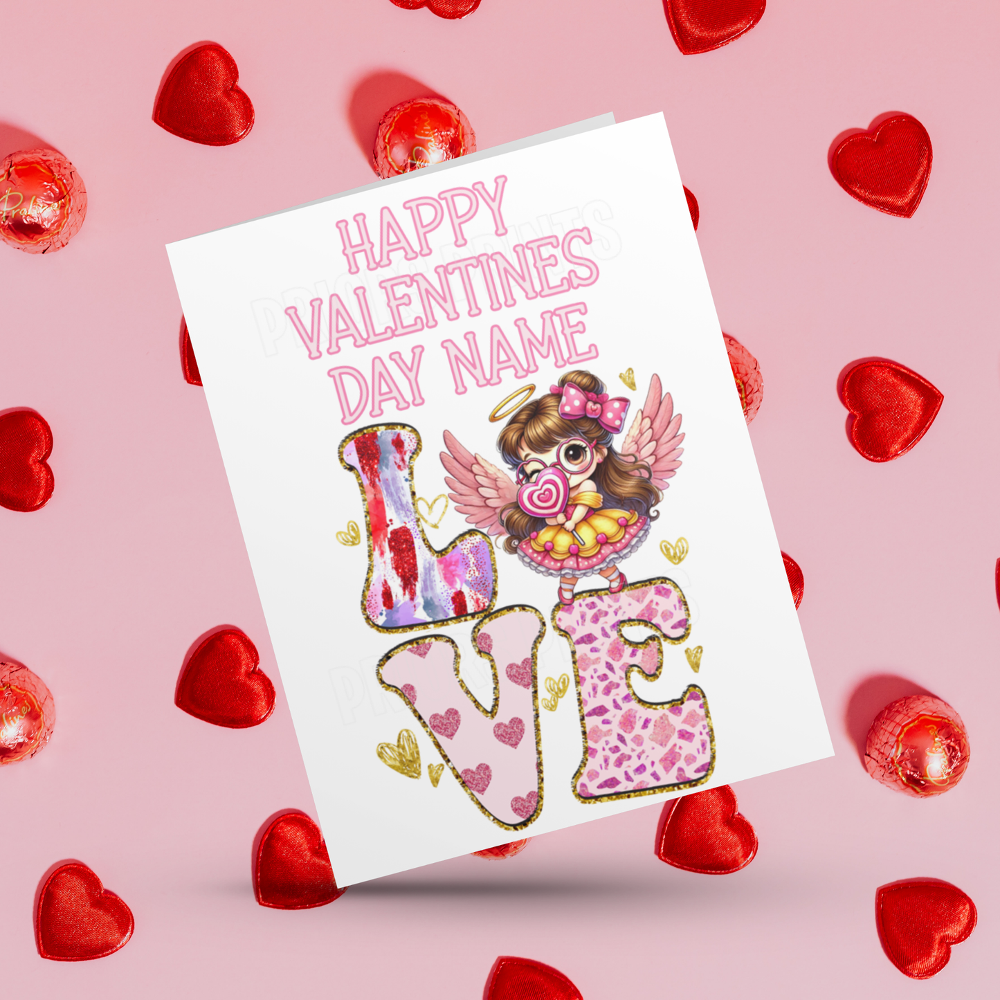 Love Personalised Valentines Day Card I Princess I Ariel I Belle I Cinderella I Jasmine I Snow White I Sonic I Stitch I Pikachu I Pooh Bear