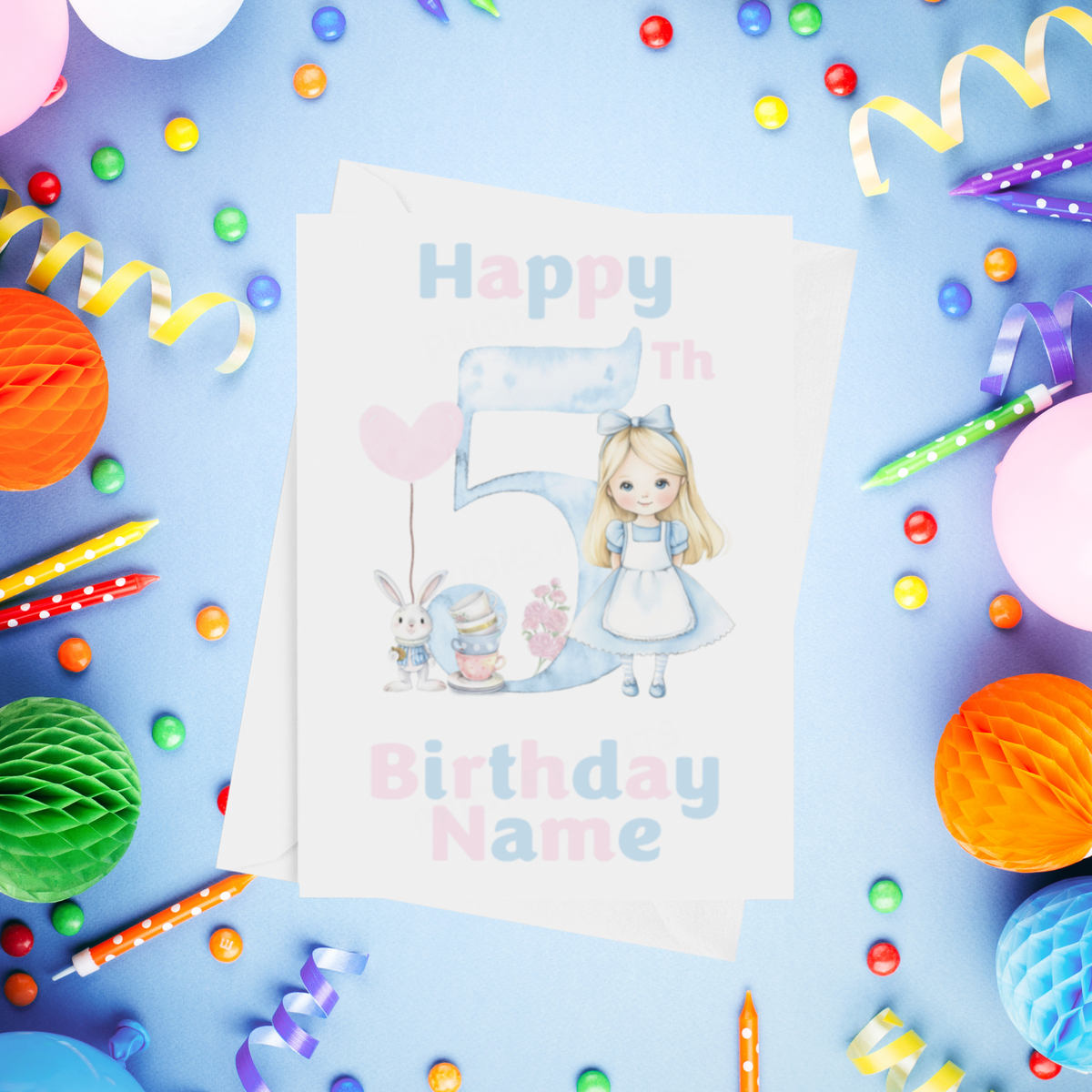 Wonderland Personalised Birthday Card Ages 1-5