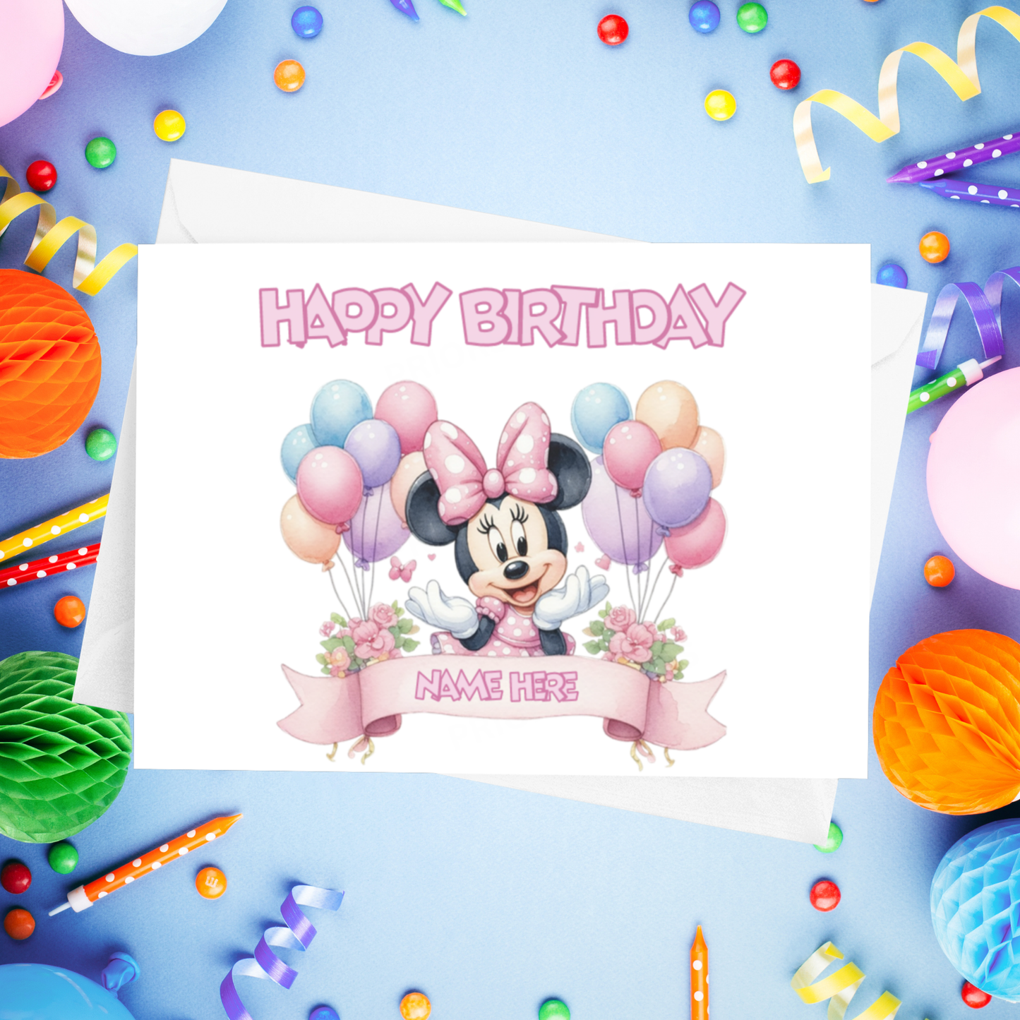 Minnie Mouse Personalised Birthday Card