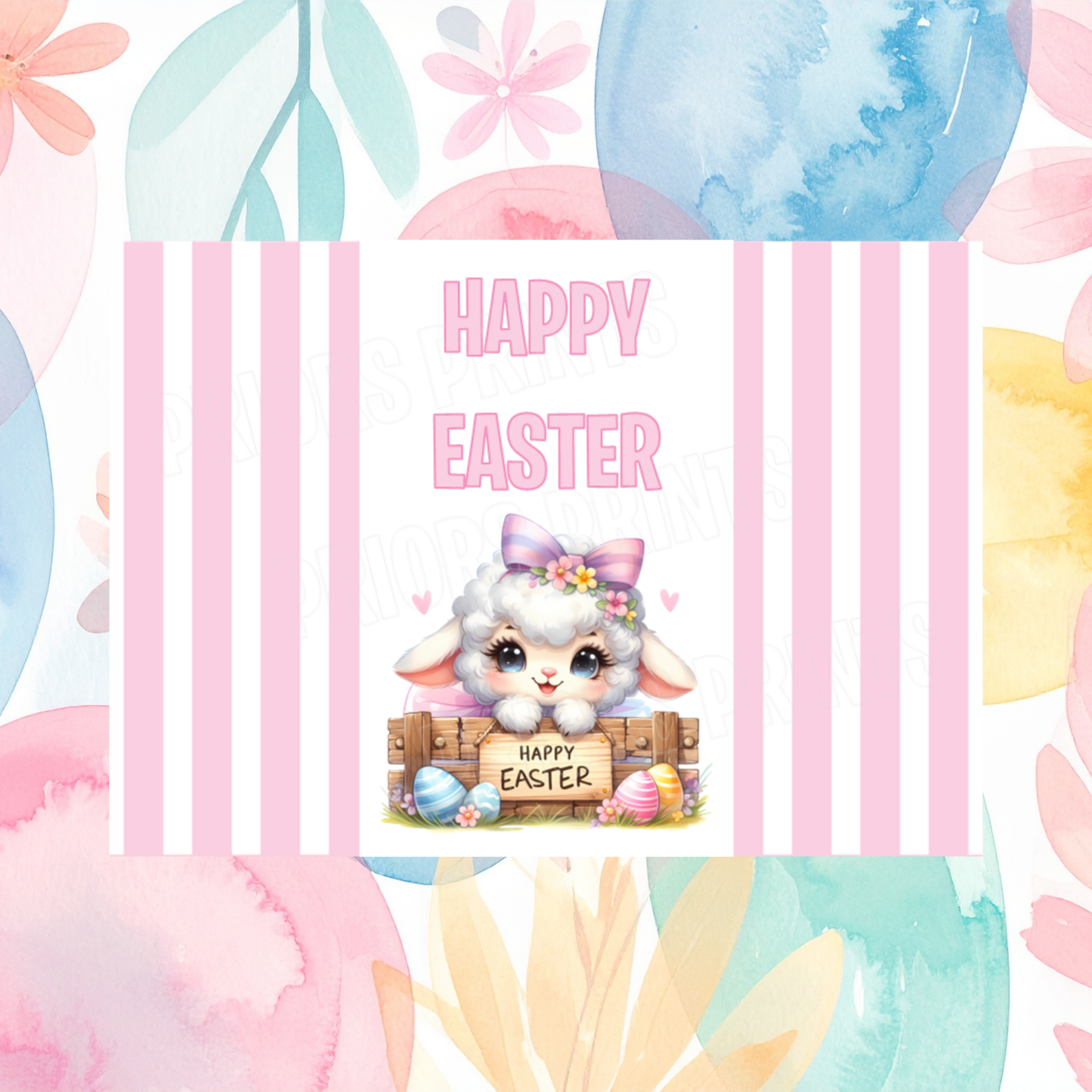 Cute Sheep Easter Chocolate Bar Wrapper