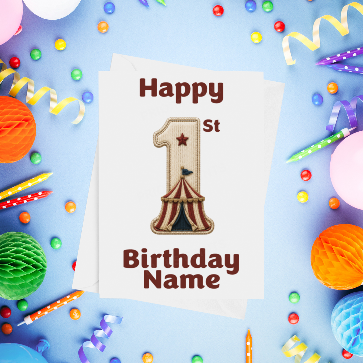 Circus Personalised Birthday Card Ages 1-9