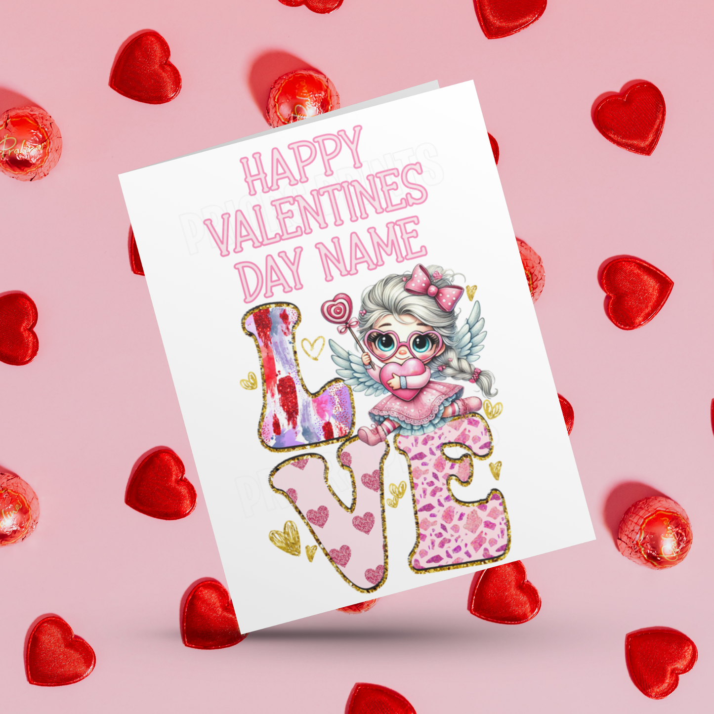 Love Personalised Valentines Day Card I Princess I Ariel I Belle I Cinderella I Jasmine I Snow White I Sonic I Stitch I Pikachu I Pooh Bear